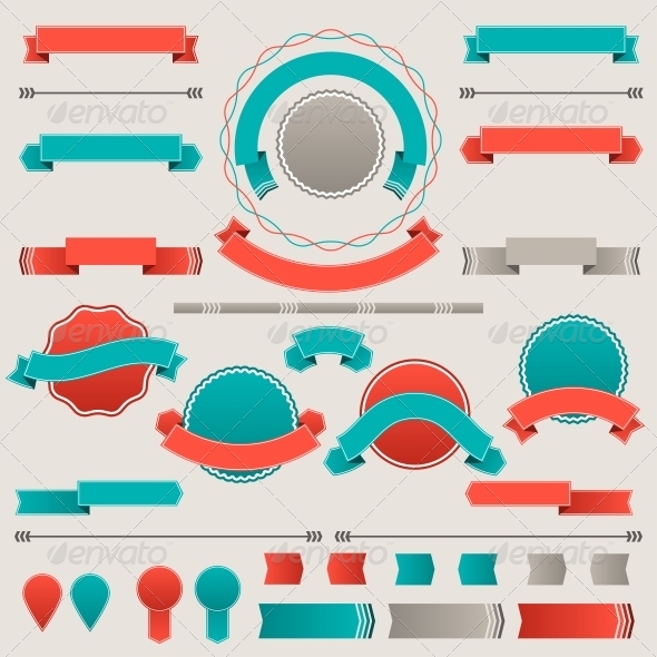 Set of Retro Design Elements - Decorative Symbols Decorative