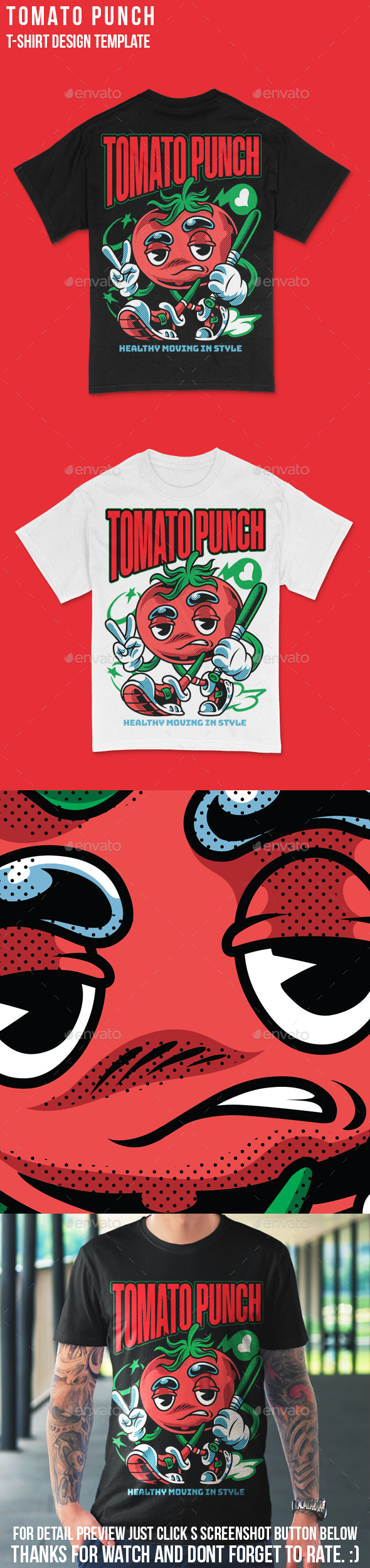 Tomato Punch T-Shirt Design Template