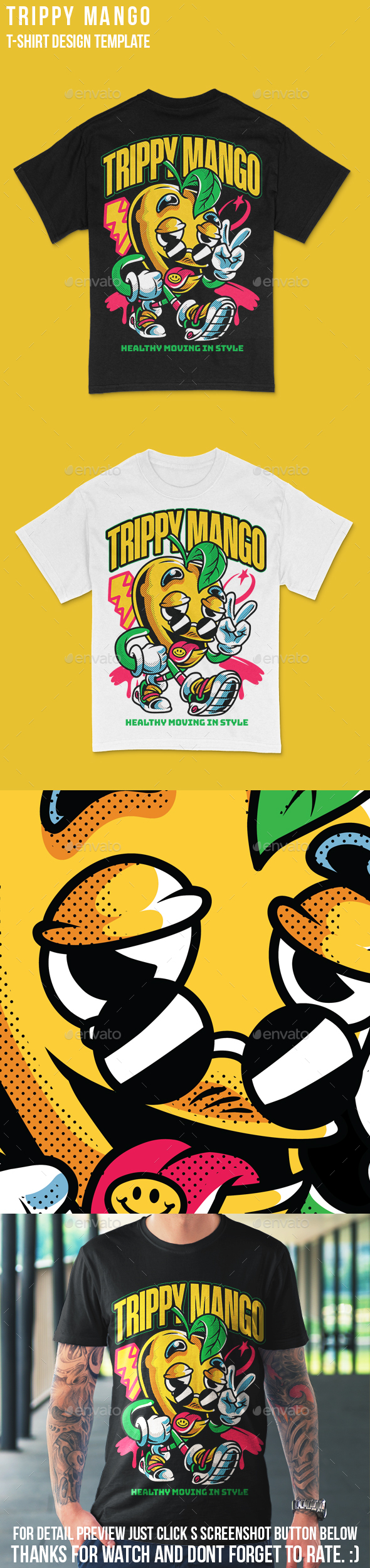 [DOWNLOAD]Trippy Mango T-Shirt Design Template