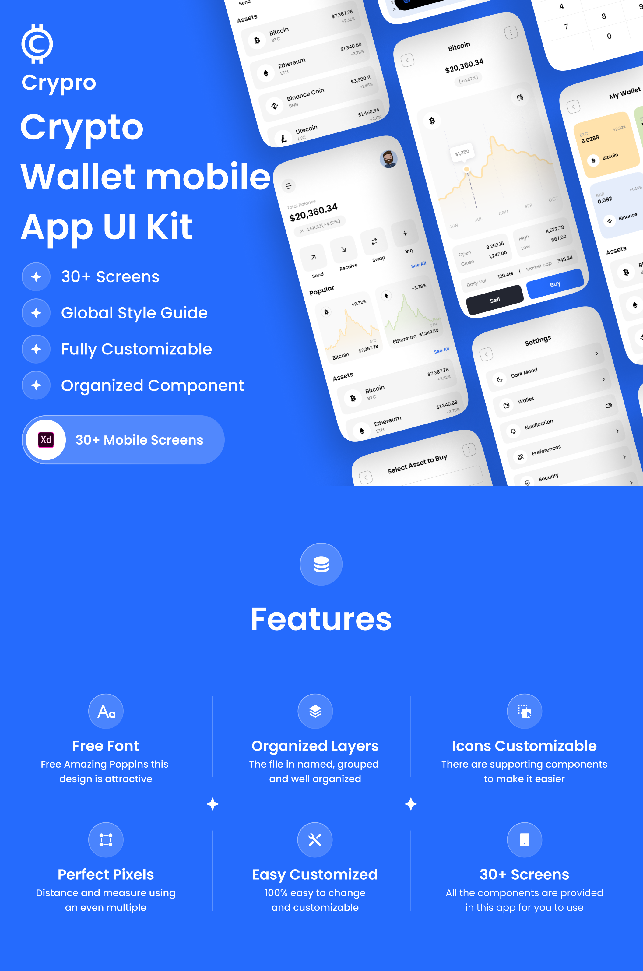 Crypro - Crypto Wallet Mobile App Kit For Adobe Xd by pixleslab |  ThemeForest