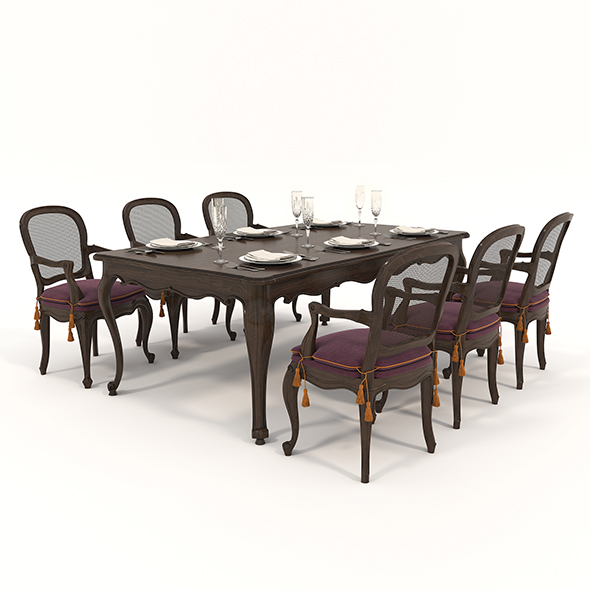 Restaurant Dining Table and Chairs set 4