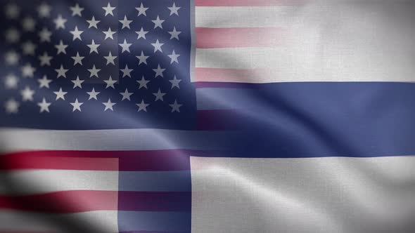 USA Finland Flag Loop Background 4K