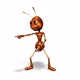 Cartoon 3D Ant Dance  Looped on White Background