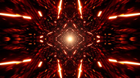 Abstract Symmetrical Art Background with Red Light Beams Intersecting Each Other alt