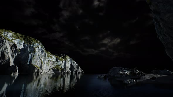 Fjord with Dark Storm Clouds alt