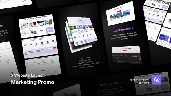 Website Launch - Marketing Promo Video After Effects Project Product Promo template preview