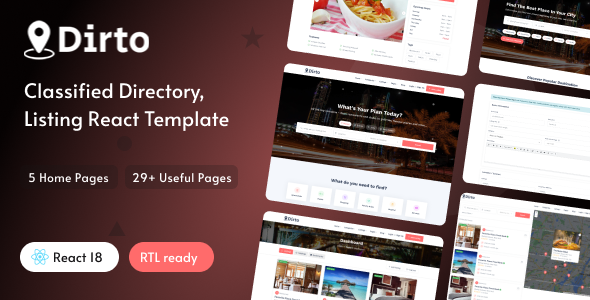 Dirto - Classified Directory & Listing React Template