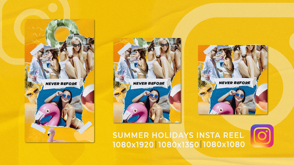 Summer Holidays Travel Funky Vertical Instagram Opener