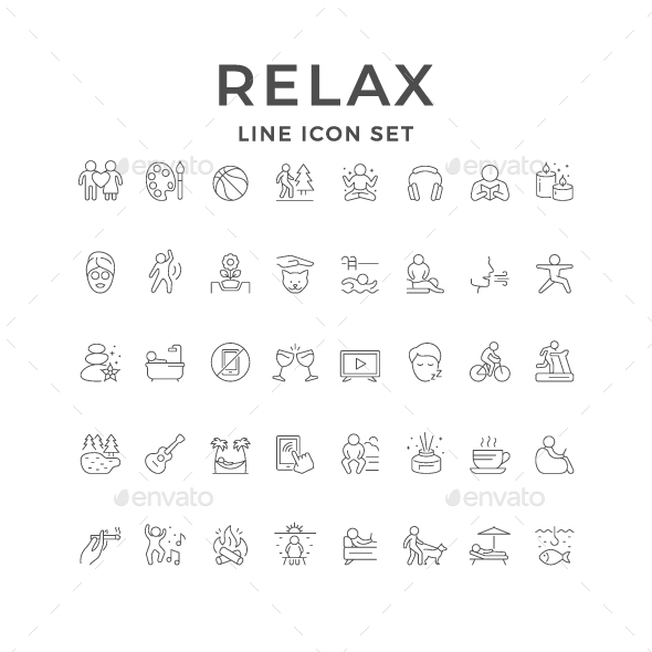[DOWNLOAD]Set Line Icons of Relax