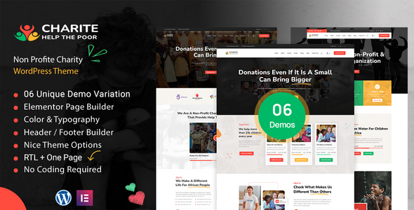 Charite - Nonprofit  Charity & Donation WordPress Theme