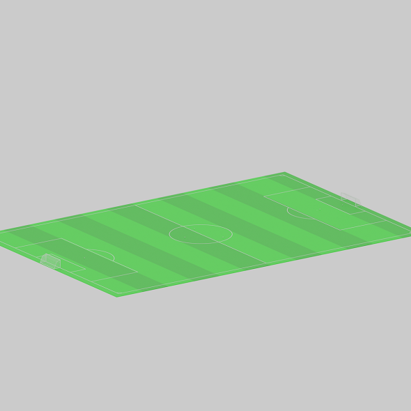 Football Soccer Field and Ball 3D model