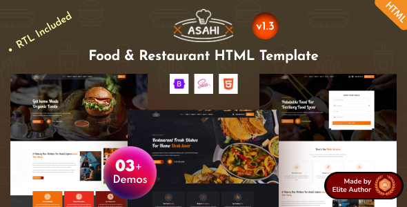 Asahi - Food Restaurant Bootstrap 5 Template