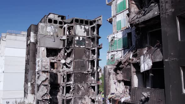 War in Ukraine  Destroyed Building in Borodyanka Bucha District alt