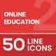 Online Education Filled Line Icons