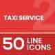 Taxi Service Filled Line Icons