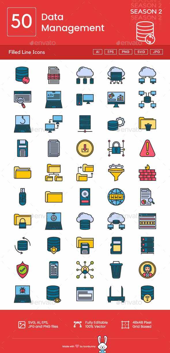 [DOWNLOAD]Data Management Filled  Line Icons