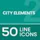 City Elements Line Icons