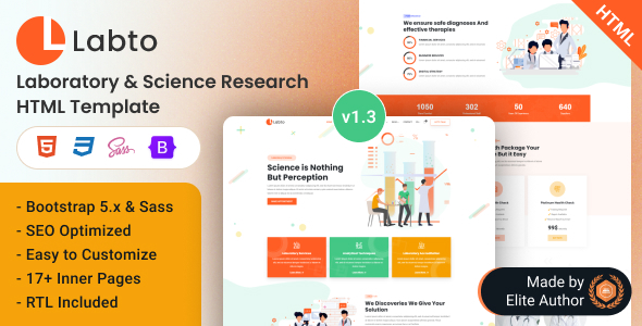 Labto - Laboratory & Science Research Bootstrap 5 Template