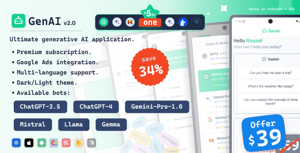 GenAI v2.0 | Ultimate generative AI Application (iOS & Android)