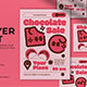 Pink Cartoon Chocolate Promo Flyer Set 