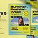 Yellow Minimalist Summer Fashion Week Flyer Set 