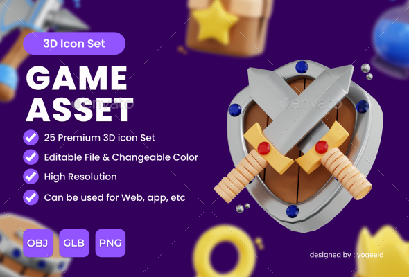3D Game Asset Icon Set