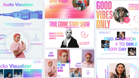 Podcast Visualization Tool Video Displays template preview