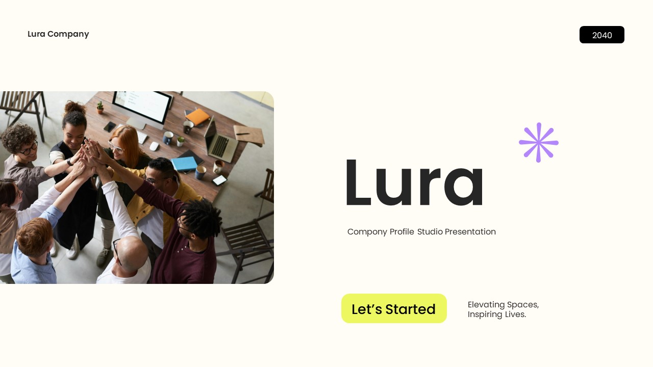 Purple Yellow Modern Company Profile Presentation, Presentation Templates