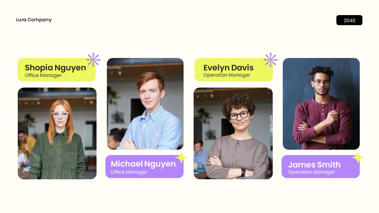 Purple Yellow Modern Company Profile Presentation, Presentation Templates