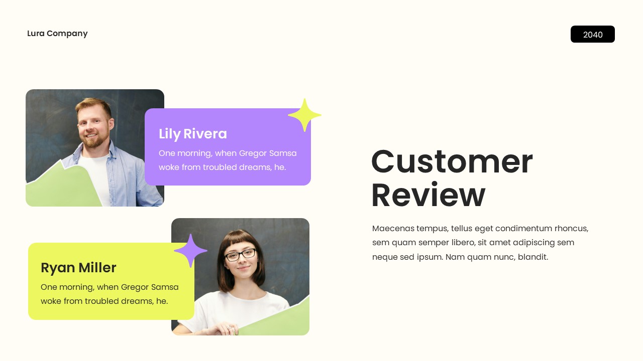 Purple Yellow Modern Company Profile Presentation, Presentation Templates