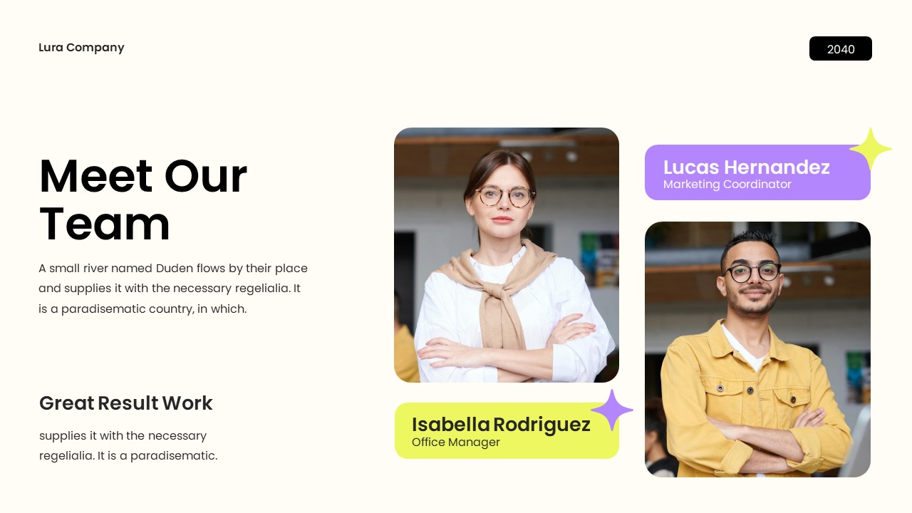 Purple Yellow Modern Company Profile Presentation, Presentation Templates
