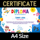 Kids Diploma Certificate Template 