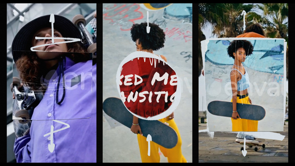 Vertical Mixed Media Transitions Elements template preview