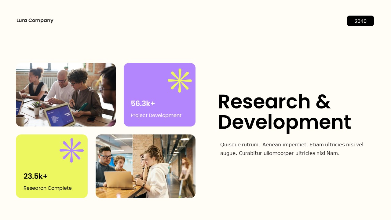 Purple Yellow Modern Company Profile Keynote, Presentation Templates