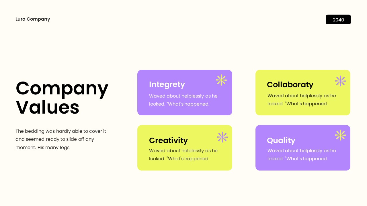 Purple Yellow Modern Company Profile Keynote, Presentation Templates