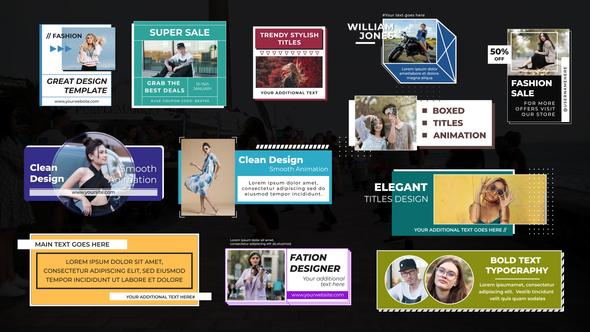 Boxed Lower Thirds Titles template preview