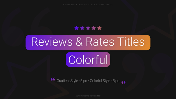 Reviews & Rates Titles: Colorful (FCPX)