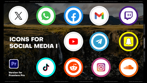 Icons for Social Media I | MOGRT