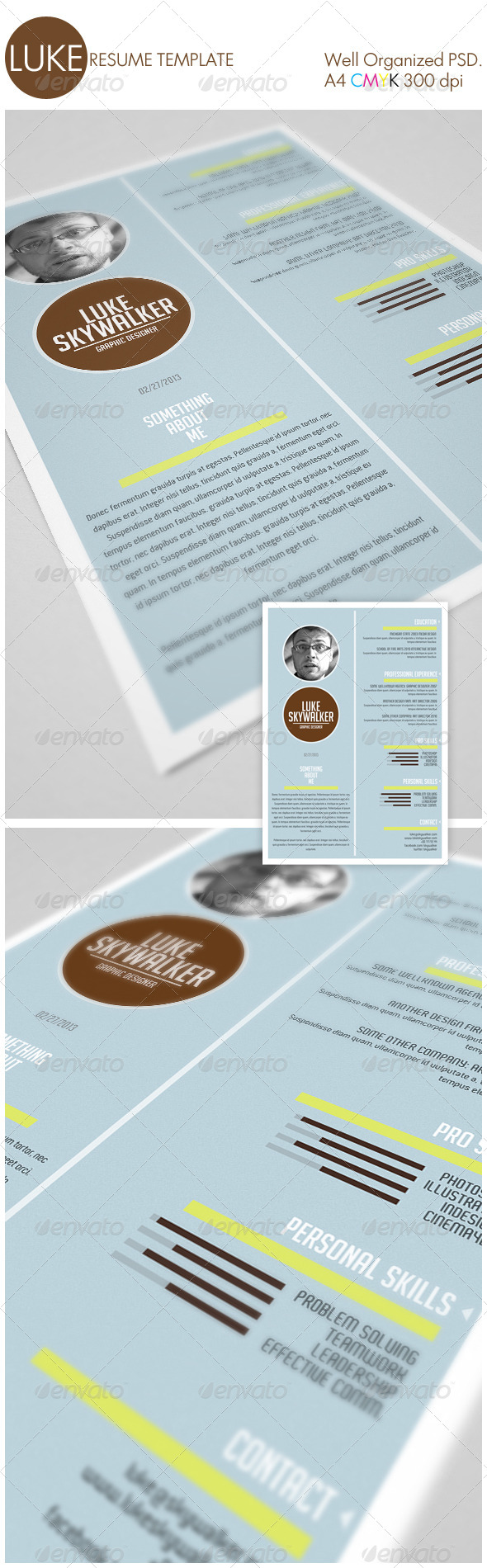 Luke Resume Template - Resumes Stationery