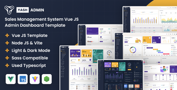 YashAdmin - Sales Management System Admin Dashboard Vue JS Template