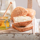 Healthy and sweet wheat buns in spring morning. - PhotoDune Item for Sale