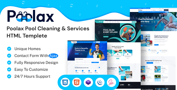 Poolax - Pool Cleaning & Services HTML Template
