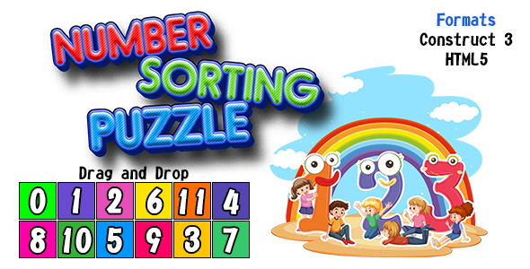 Number Sorting Puzzle Game (Construct 3 | C3P | HTML5) Puzzle Game