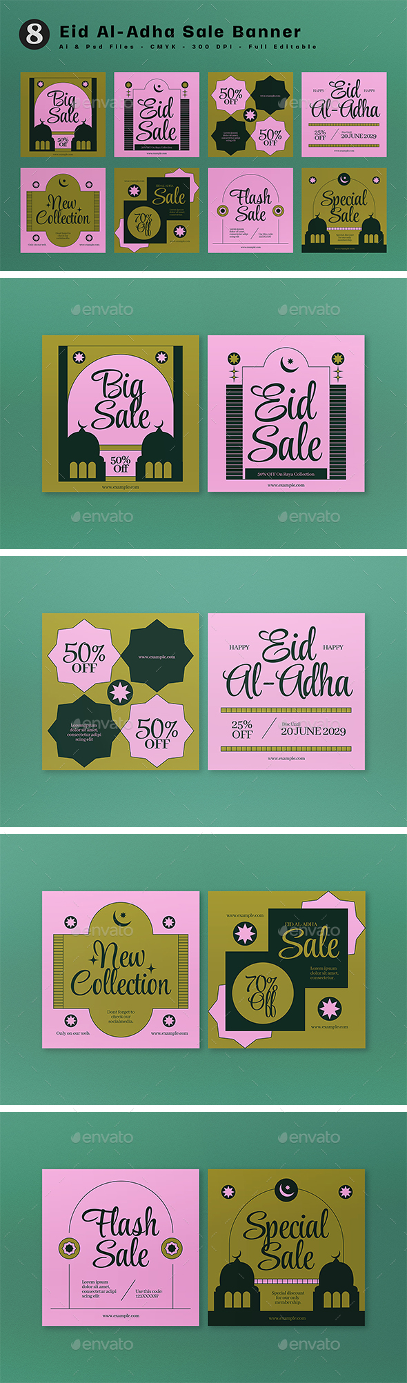 [DOWNLOAD]Green Flat Design Eid Al Adha Sale Banner
