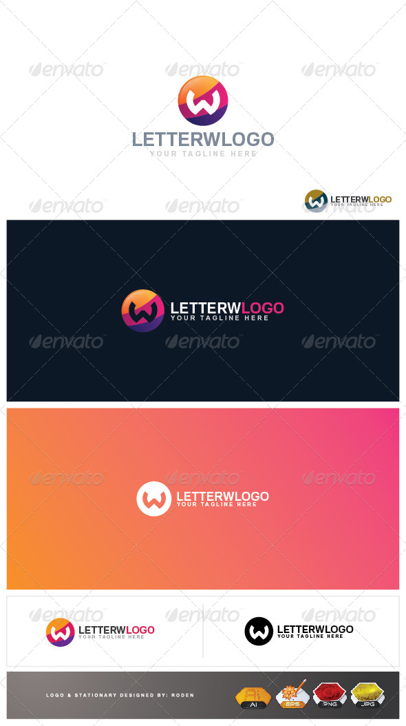 W Letter Logo - Letters Logo Templates