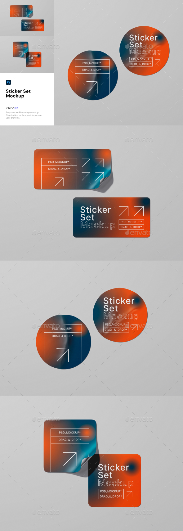 [DOWNLOAD]Sticker Set Mockup