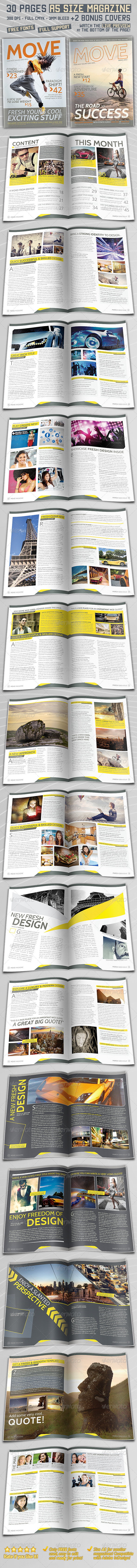 A5 Magazine - 30 Pages + 2 Covers - Magazines Print Templates