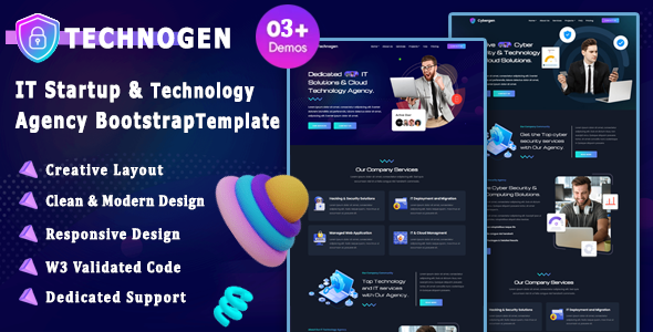 Technogen - IT Startup and Technology Company Bootstrap Template