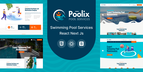 Poolix - Pool Cleaning & Renovation React Next Js Template