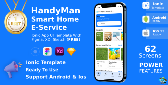 [DOWNLOAD]Smart Home E-Service ANDROID + IOS + Figma + XD + Sketch | Ionic | Handyman
